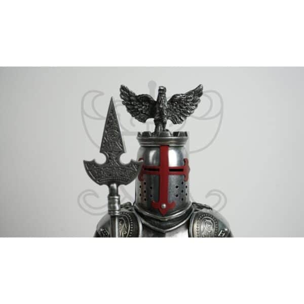 Armadura mini Caballero templario con el símbolo de un águila en el casco
